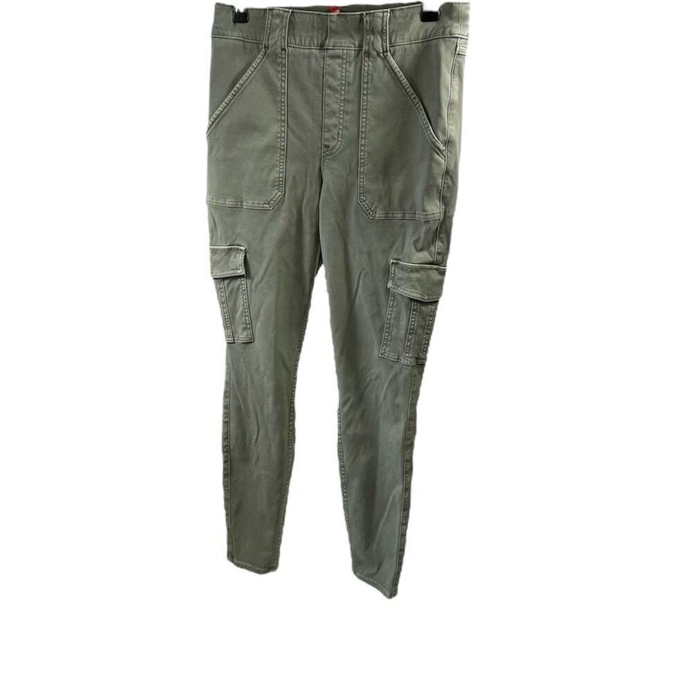 Spanx Twill Ankle Cargo Stretchy Pants Desert Dune Size L